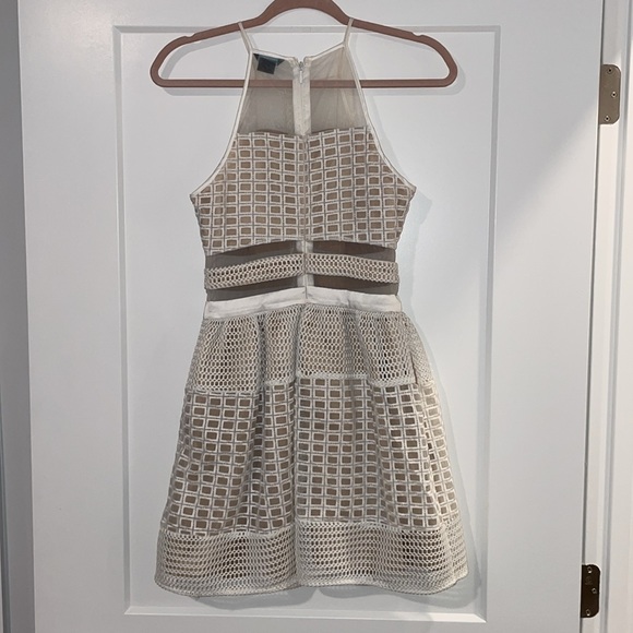 White Mesh Halter Dress - Picture 4 of 6